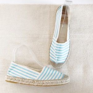 Vidorreta Sz38 Striped Turquoise Ivory Espadrille